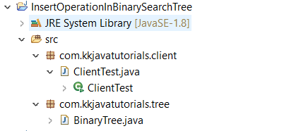 insert operation in Binary search Tree